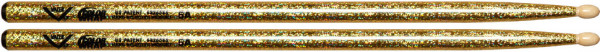 VATER VCG5AW 5A Gold Sparkle барабанные палочки, материал: орех, деревянная головка, цвет: золото