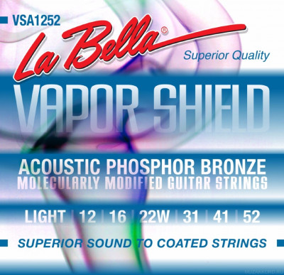 LA  BELLA VSA1252 Vapor Shield Acoustic Light 12-52 струны для акустической гитары с покрытием