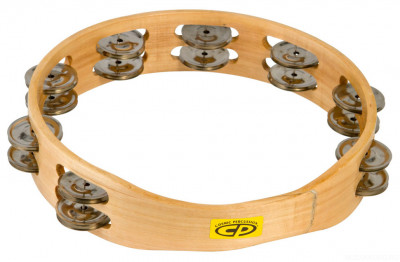 LP CP390 CP 10" Tambourine Double Row тамбурин деревянный, 7 пар стальных джинглов 2 ряда