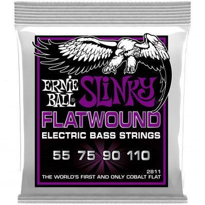 ERNIE BALL 2811 - струны для бас-гитары Power Slinky Flatwound Bass (55-110)