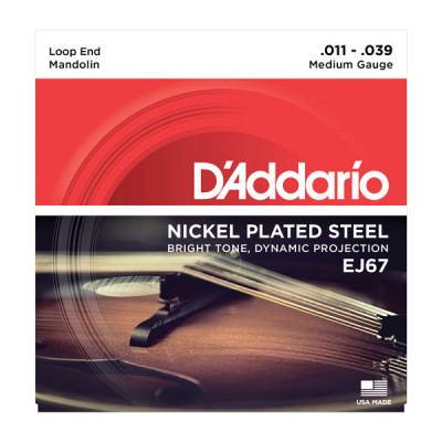 Струны для мандолины D'ADDARIO EJ67 с обмоткой из стали с никелевым покрытием