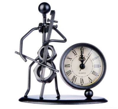 GEWA Sculpture Clock Cello часы-скульптура сувенирные виолончелист металл 12x6.5x13 см