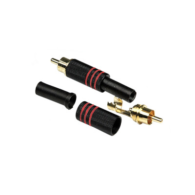 Тюльпан кабельный INVOTONE RCA200M/RD RCA золото корпус металл красная маркировка