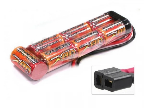 Аккумулятор Ni-Mh VBPower 5000mAh, 8,4V T-plug, банка с торца