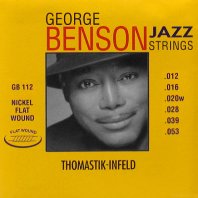 THOMASTIK  George Benson GB112 cтруны для акустической гитары, 12-53, сталь/никель, плоская оплётка