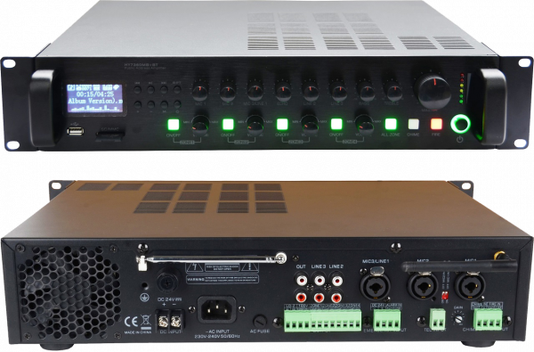 Микшер-усилитель SVS Audiotechnik MA-360 PRO трансляционный 4 регулируемые 360 Вт для Public Address