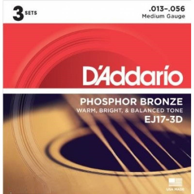 D'ADDARIO EJ17 -3D струны для акустической гитары