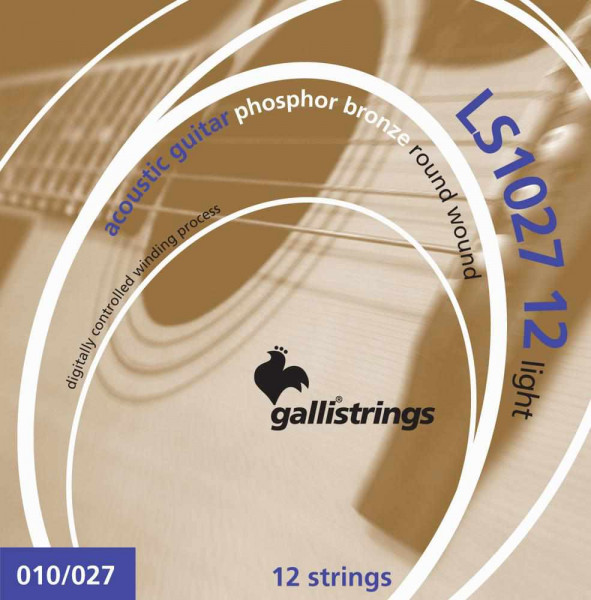Комплект струн для 12-струнной акустической гитары GALLI STRINGS LS1027-12