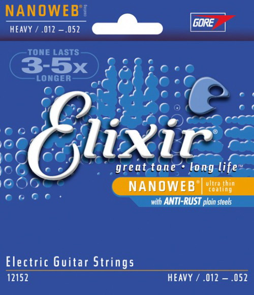 ELIXIR 12152 NanoWeb Anti-Rust Heavy 12-52 струны для электрогитары