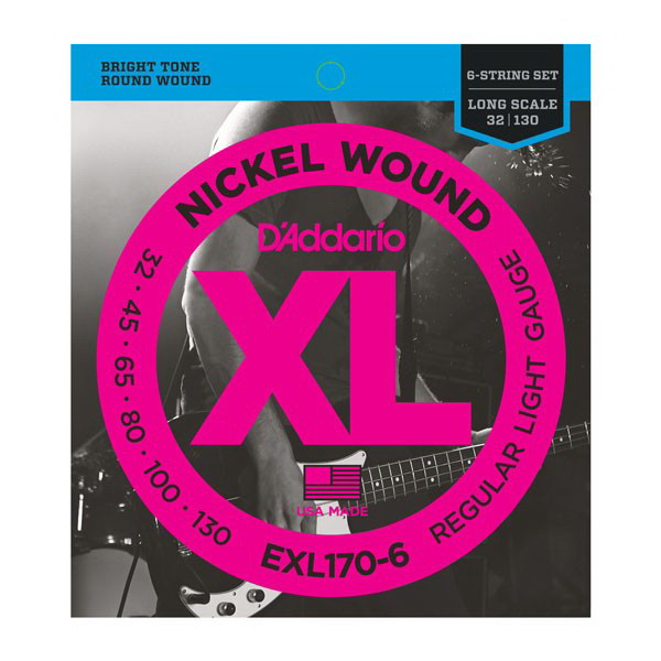 D'ADDARIO EXL170-6 Regular Light 32-130 струны для 6-струнной бас-гитары