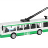 Троллейбус "Автопанорама", зеленый, 1/90, свет, звук, инерция, в/к 22*13,5*5,8 см