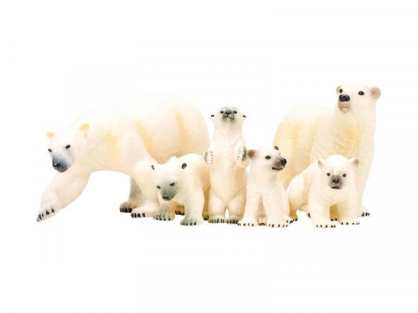 Набор фигурок животных MASAI MARA ММ203-013 серии "Мир морских животных": Белые медведи, 6 пр.
