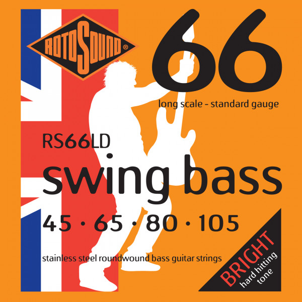 ROTOSOUND RS66LD BASS STRINGS STAINLESS STEEL струны для бас-гитары, сталь, 45-105