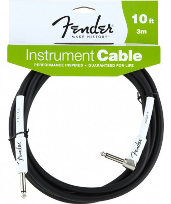 FENDER 10" ANGLE INST CBL BLK инструментальный кабель 3 м