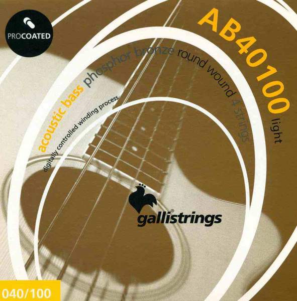 Комплект струн для акустической бас-гитары GALLI STRINGS AB40100, 040-100