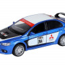 Машина "АВТОПАНОРАМА" Mitsubishi Lancer Evolution, 1/32, синий, свет, звук, в/к 18*9*13,5 см