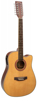 Гитара электроакустическая 12-струнная с эквалайзером MARTINEZ W-1212 CEQ N натурального цвета