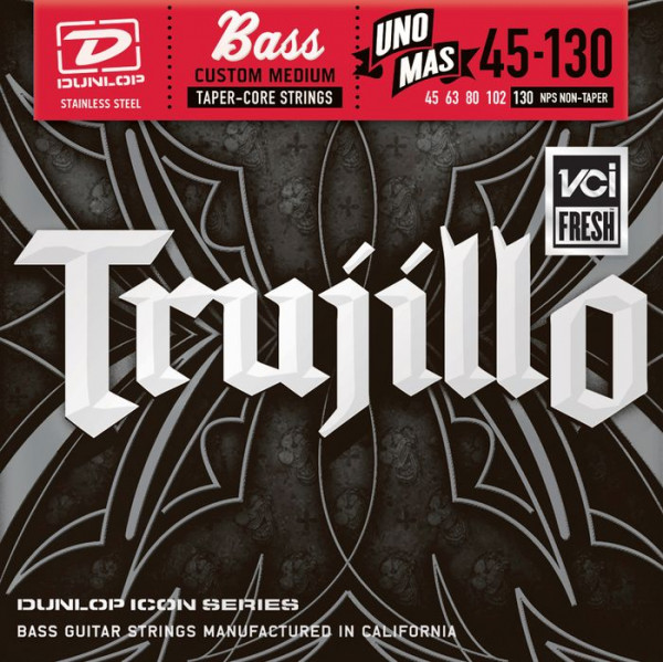 DUNLOP RTT Robert Trujillo Icon Medium Una Mas Pack 45-130T струны для 5-струнной бас-гитары