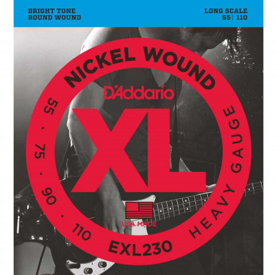 Струны для бас-гитары DADDARIO EXL230 super soft long, 055-110
