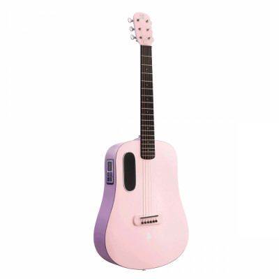 Гитара трансакустическая BlUE LAVA Touch розового цвета полужесткий чехол,USB кабель в комплекте
