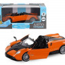 Машина "АВТОПАНОРАМА" Pagani Huayra Roadster, оранжевый, 1/24, свет, звук, в/к 24,5*12,5*10,5 см