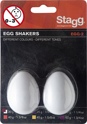 STAGG EGG-2 WH шейкеры пластиковые яйцо- пара