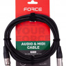 Кабель микрофонный FORCE FMC-14/3 XLR (F) -XLR (M), 3 м