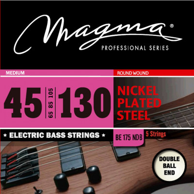 Комплект струн для 5-струнной бас-гитары Low B Double Ball End 45-130 Magma Strings BE175NDB