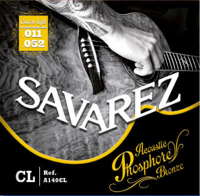 Струны для акустических гитар SAVAREZ A140CL Acoustic F. Bronze (11-15-22-32-41-52) легкого натяжения
