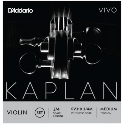 Комплект струн для скрипки D'ADDARIO KV310 3/4 серии Kaplan Натяжение: Medium- среднее