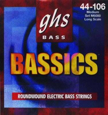 GHS M6000 44-106 Medium Bassics струны для 4-струнной бас-гитары