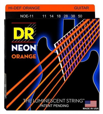 Струны для электрогитар люминесцентные DR NOE-11-50 NEON ORANGE