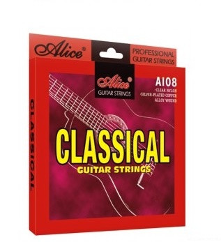 ALICE A108-N струны для классической гитары, изготовлены из прозрачного нейлона, посеребренная медна