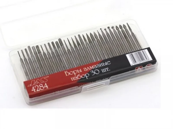 Боры алмазные, набор 30 шт., Lux (JAS-4284) , шт