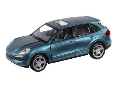 Машина "АВТОПАНОРАМА" Porsche Cayenne S, голубой, 1/32, свет, звук, инерция, в/к 17,5*13,5*9 см