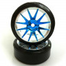 Колеса с пластиковыми покрышками для Hi4163,  голубой хром (82827PB+09001) 2шт.