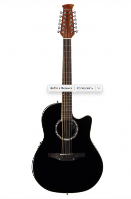 OVATION APPLAUSE AB2412II-5S Balladeer Mid Cutaway BlackSatin 12-струнная электроакустическая гитара