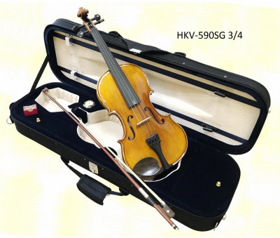 HANS KLEIN HKV-590SG 3/4 скрипка, концертная серия, копия A. Stradivari + кейс, смычок, канифоль