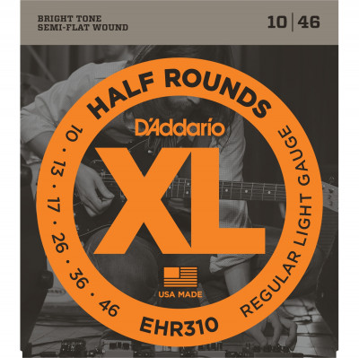 Струны для электрогитары D'ADDARIO EHR310 Regular Light шлифованная оплетка 10-46