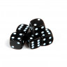 Набор из 5 кубиков D6, 16мм, черный с белыми точками в блистере