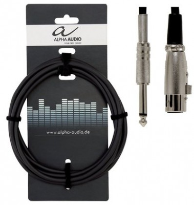 ALPHA AUDIO Basic Line микрофонный кабель XLR мама-Jack mono 9 м