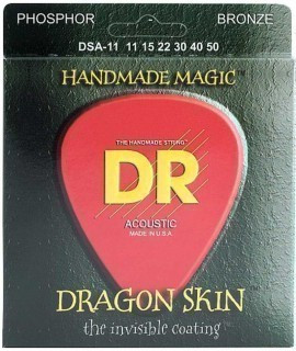 Струны для акустических гитар DR DSA-11 Dragon Skin, 11-50