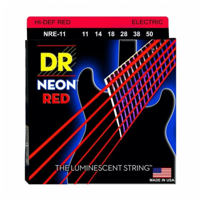 Струны для электрогитар люминесцентные DR NRE-09-46 NEON Red