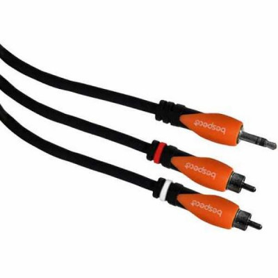 Bespeco SLYMSR500 Кабель готовый серии "SILOS", JACK stereo 3,5mm - 2 x RCA male, длина 5 м