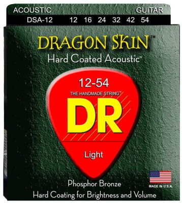 Струны для акустических гитар DR DSA-12-54 Dragon Skin