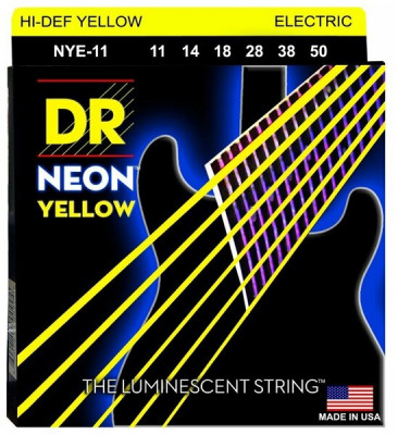 Струны для электрогитар люминесцентные DR NYE-11-50 NEON YELLOW