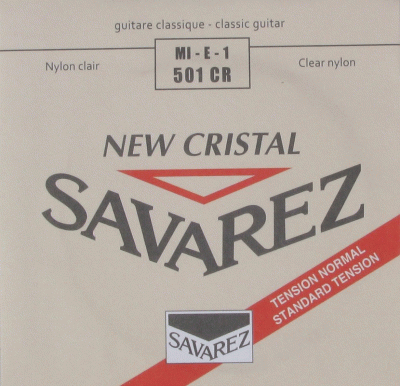 Струна 1-я для классических гитар SAVAREZ 501 CR NEW CRISTAL (E-29) нормального натяжения