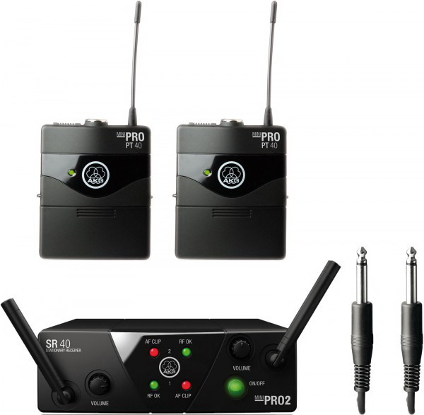 Инструментальная радиосистема AKG WMS40 PRO Mini2 Instrumental Set US45A/C (660.7, 662.3) с 2-мя поясными передатчиками