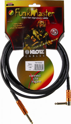 KLOTZ TM-R0450 готовый инструментальный кабель T.M. Stevens Funkmaster, длина 4.5м, моно Jack KLOTZ - моно Jack KLOTZ(угловой),