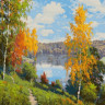 Картина по номерам 40х50 ПРИЩЕПА. ОСЕННИЙ ДЕНЬ (33 цвета)